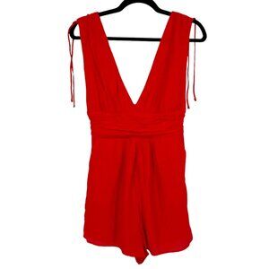 One Clothing V-Neck Sleeveless Romper Red Size Medium